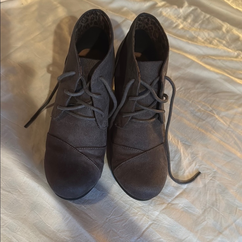 Maurices Gray Lace Up Boots with Modern Design